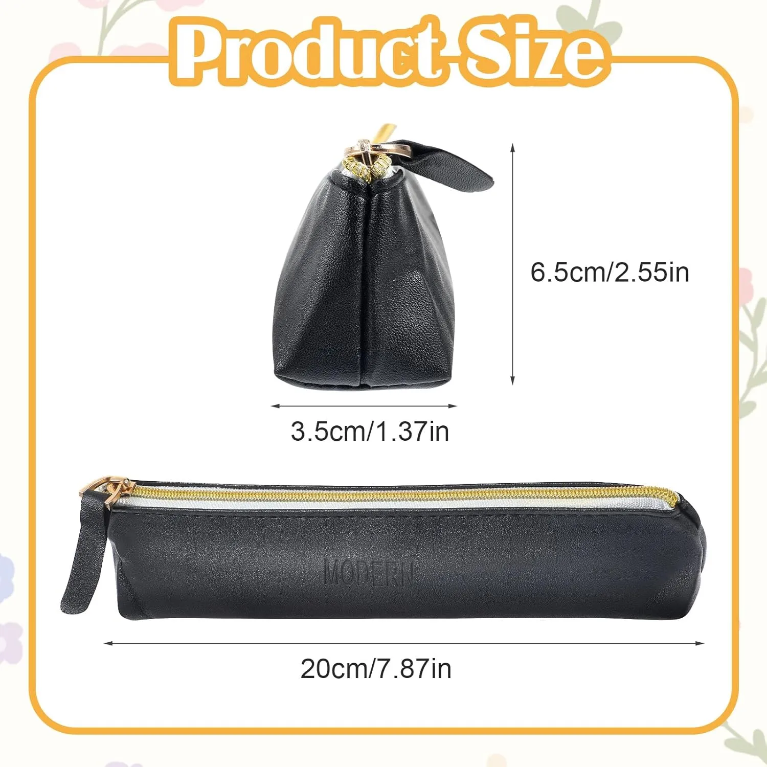 2Pcs Small PU Leather Mini Makeup Pouch for Purse Mini Cosmetic Bag with Zipper Travel Kit Storage Pouch for Women(Black, Beige)