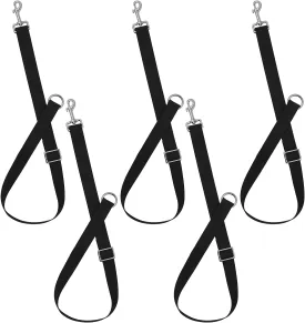 5 Pack Horse Bucket Strap, Adjustable Nylon Horse Water Bucket Strap for Hay Bag Nets, Horse Hanging Strap for Outdoor Feeders Heavy Duty Horse Water Feed, Hanging-Pratical and Easy Use, Black