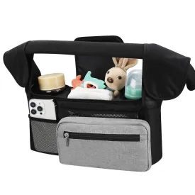 Accmor Universal Stroller Organizer with Insulated Cup Holder Detachable Phone Bag and Shoulder Strap, Stroller Bag Caddy Organizer Accessories Fits for Uppababy, Baby Jogger, Britax Strollers