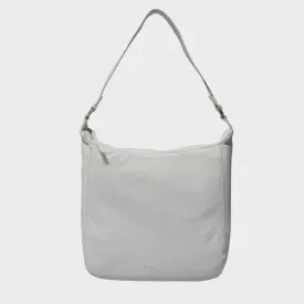 'BIANCA' White Pebble Grain Leather Slouchy Hobo Bag