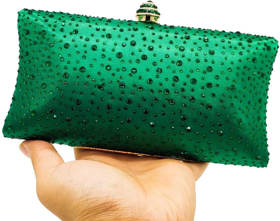 Boutique De FGG Crystal Clutch Purse for Women Formal Evening Bags Party Rhinestone Clutch Bag Wedding Prom Handbags,Mini