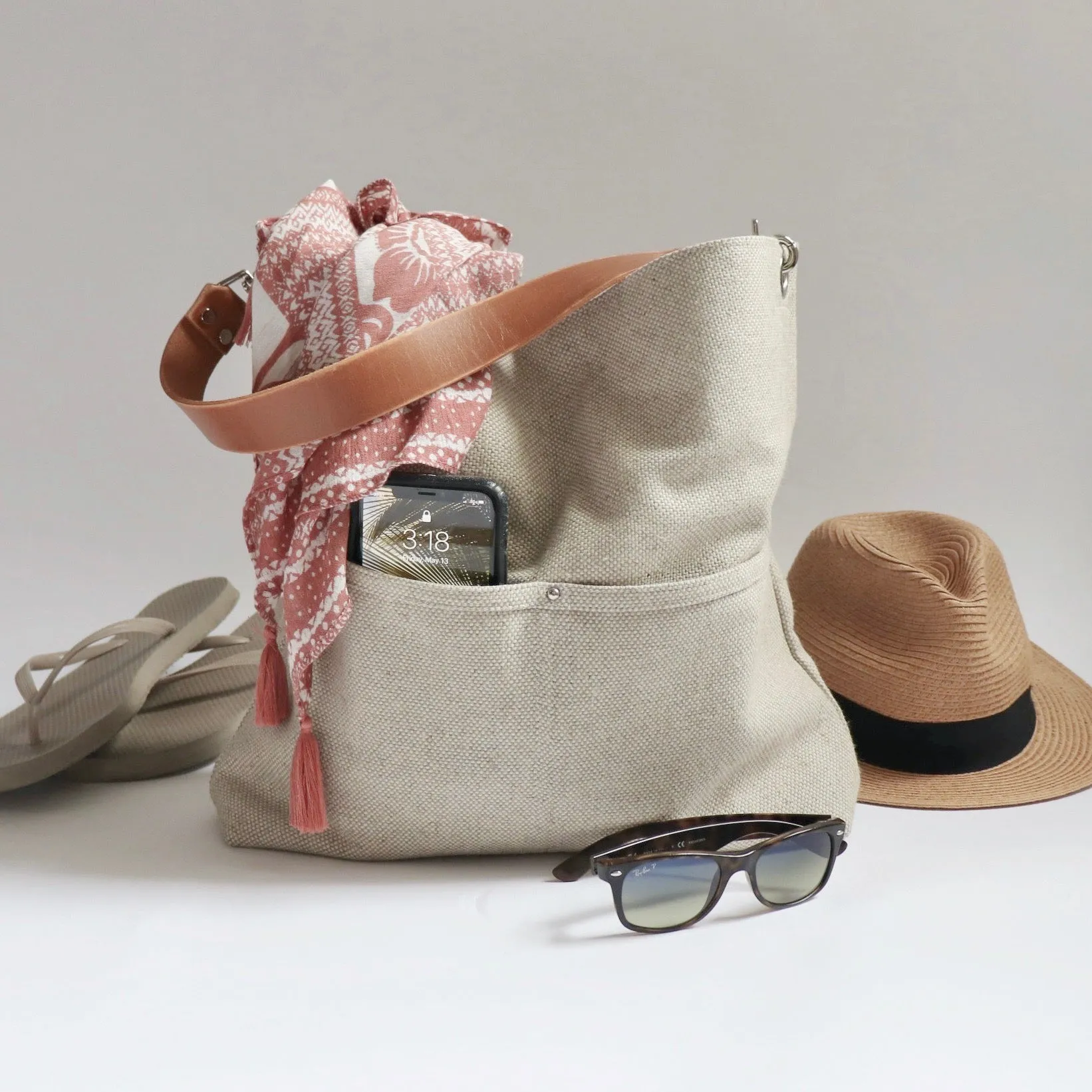 Bucket Bag in Flax by Independent Reign