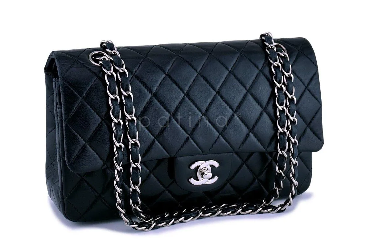 Chanel Black Lambskin Medium Classic Double Flap Bag SHW