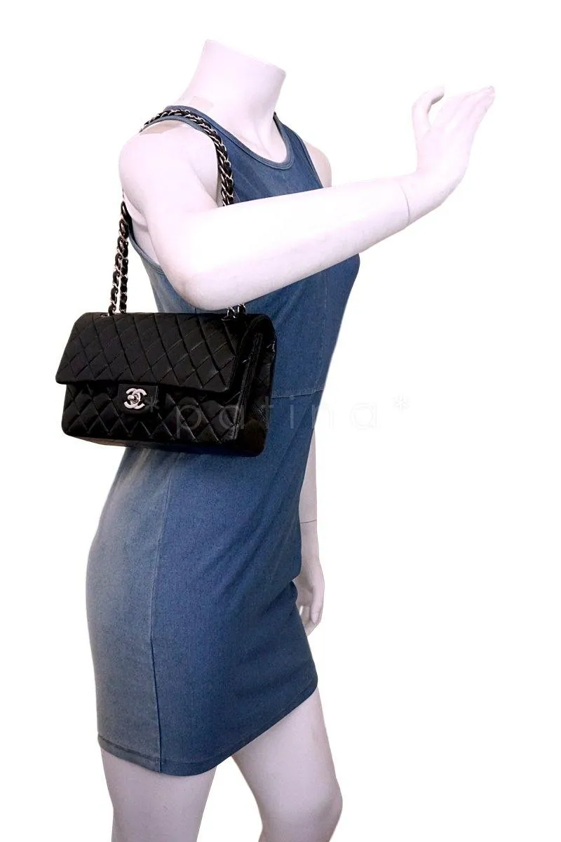 Chanel Black Lambskin Medium Classic Double Flap Bag SHW