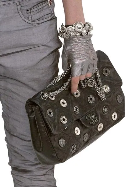 Chanel Classic Flap 2.55 Reissue Runway Rare Swarovski Lucky Charms Black Bag
