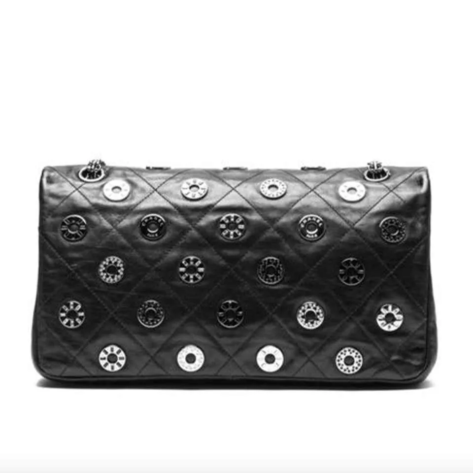 Chanel Classic Flap 2.55 Reissue Runway Rare Swarovski Lucky Charms Black Bag