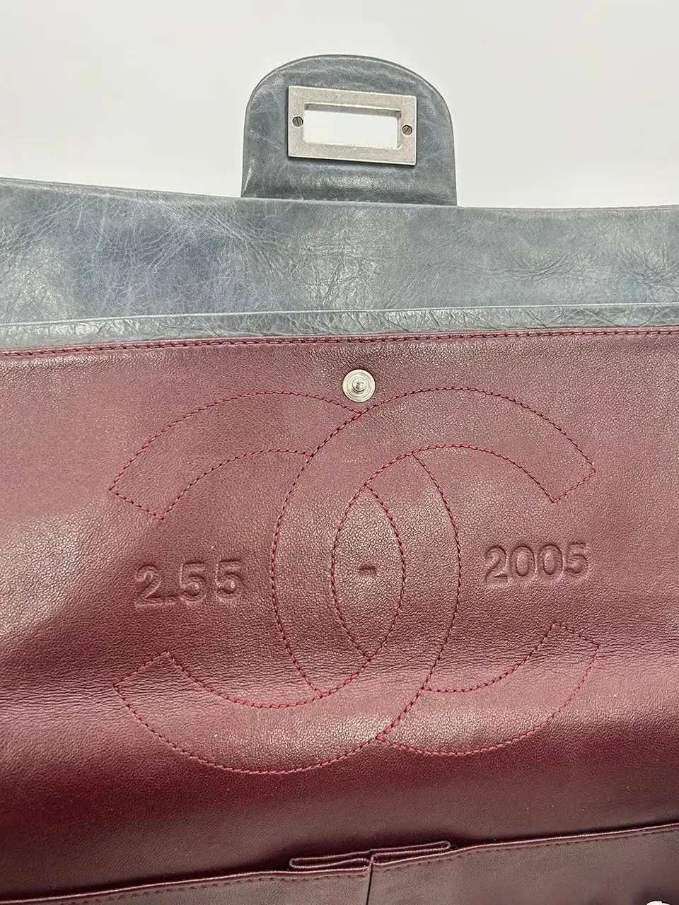 Chanel Grey Aged Calfskin Anniversary 2.55 Reissue 227 Double Flap Bag