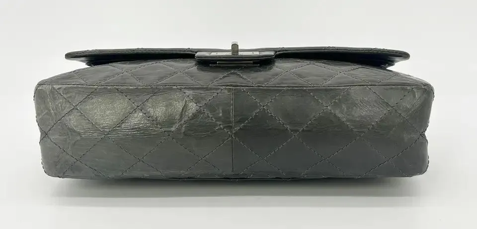 Chanel Grey Aged Calfskin Anniversary 2.55 Reissue 227 Double Flap Bag