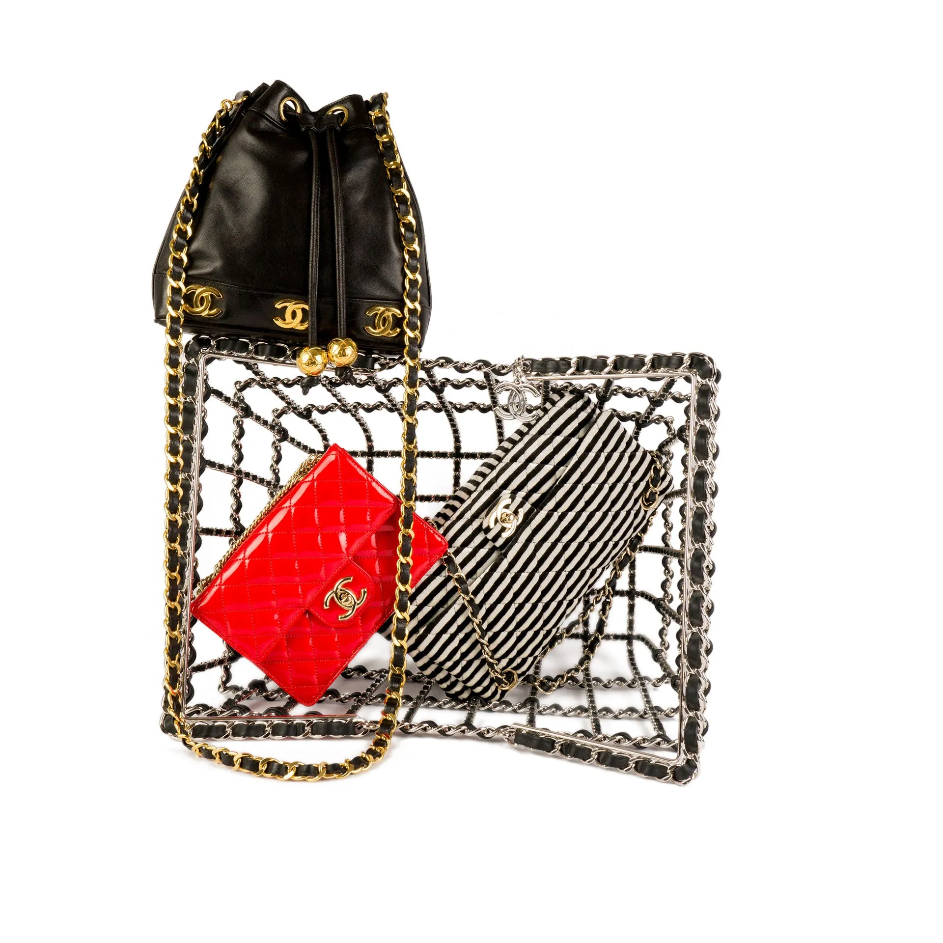 Chanel Rare Vintage Red Mini Patent Classic Flap