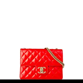 Chanel Rare Vintage Red Mini Patent Classic Flap
