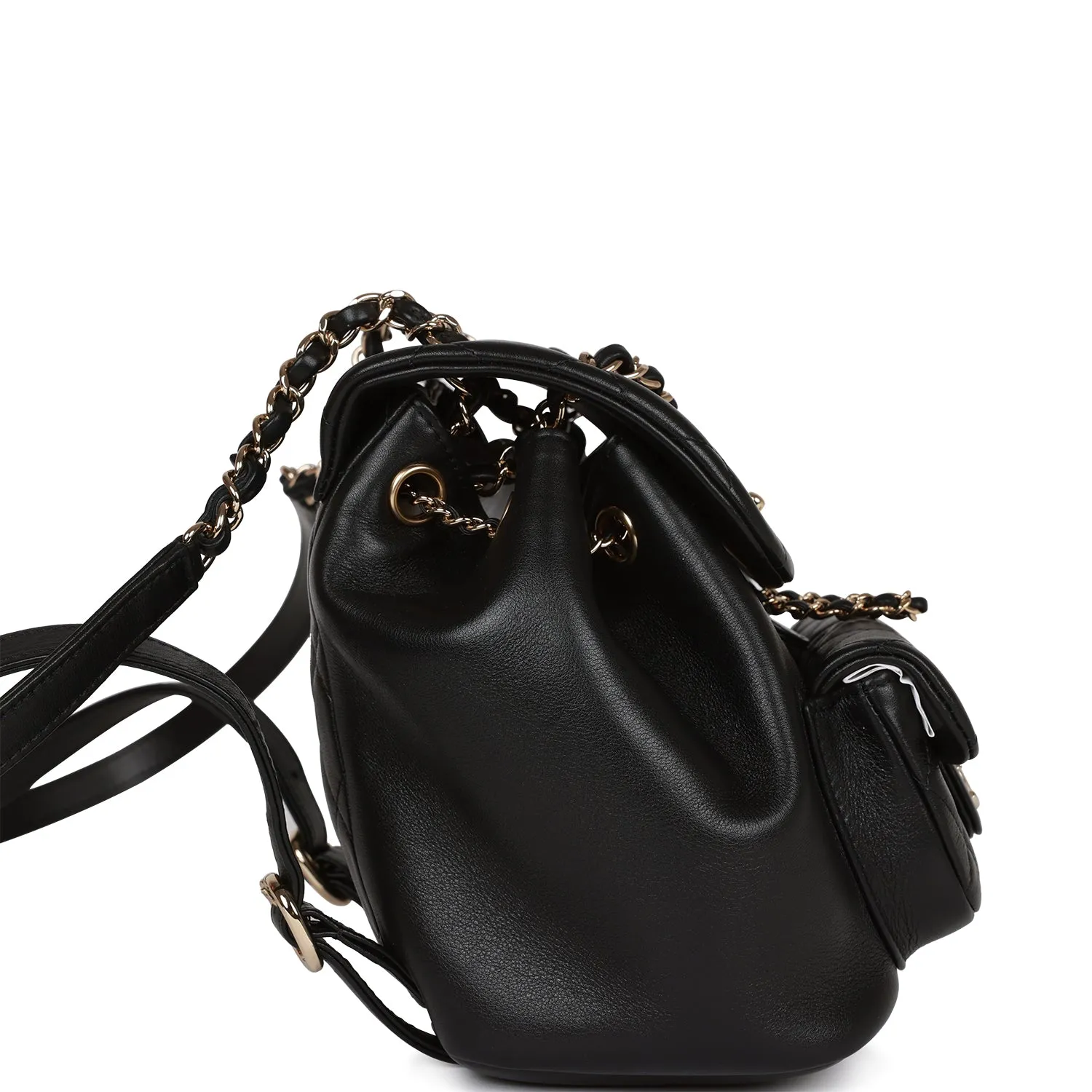 Chanel Small Duma Backpack Black Lambskin Light Gold Hardware