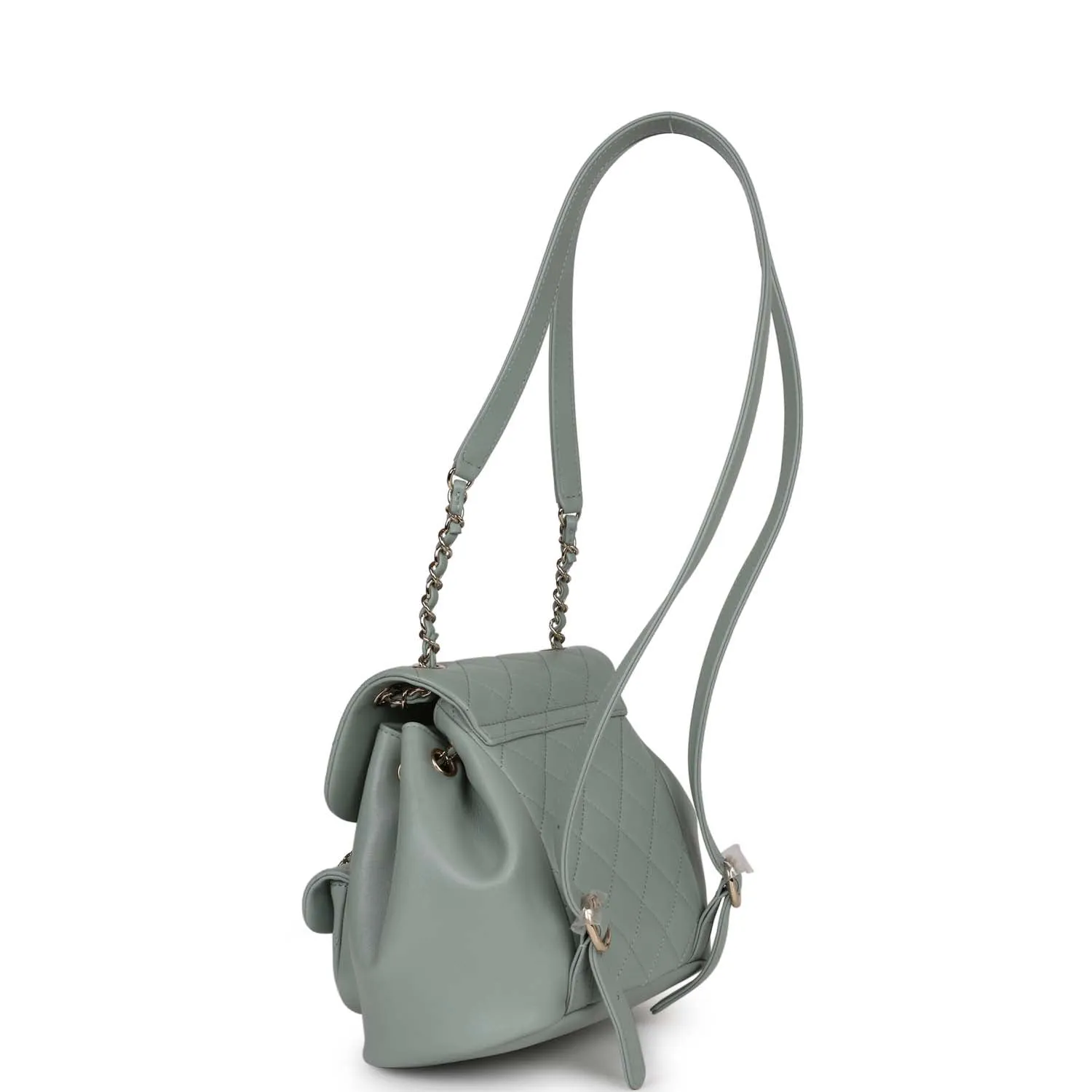 Chanel Small Duma Backpack Light Blue Lambskin Light Gold Hardware