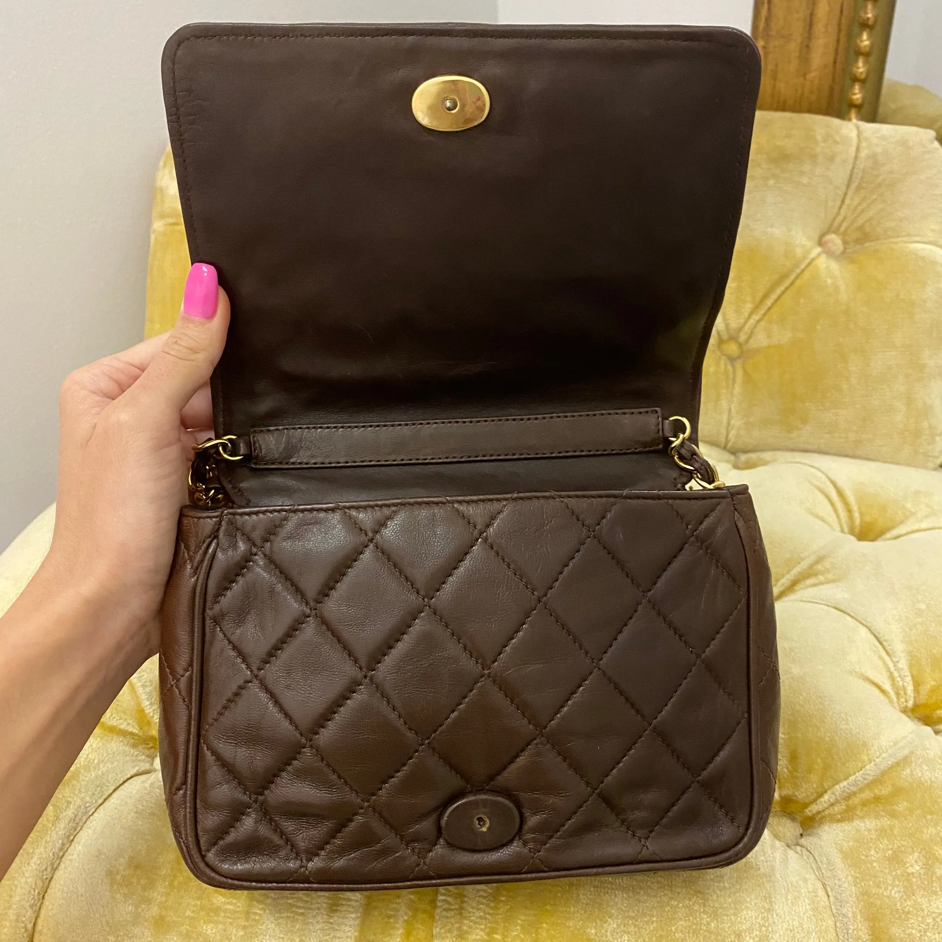 Chanel Vintage Chocolate Brown Tassel Flap Bag