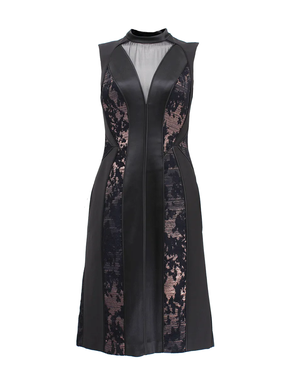 Chenille Jacquard Fitted Dress