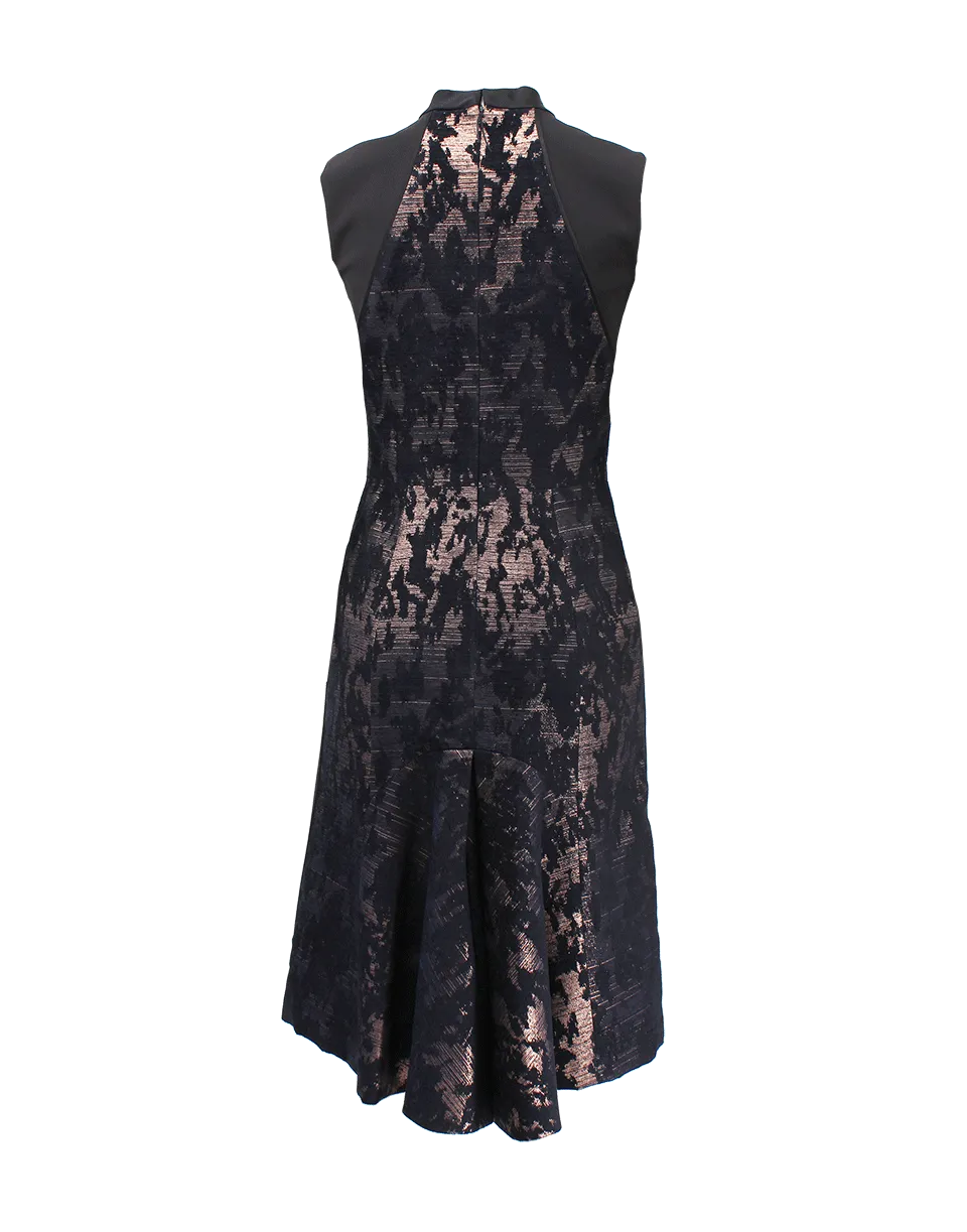 Chenille Jacquard Fitted Dress