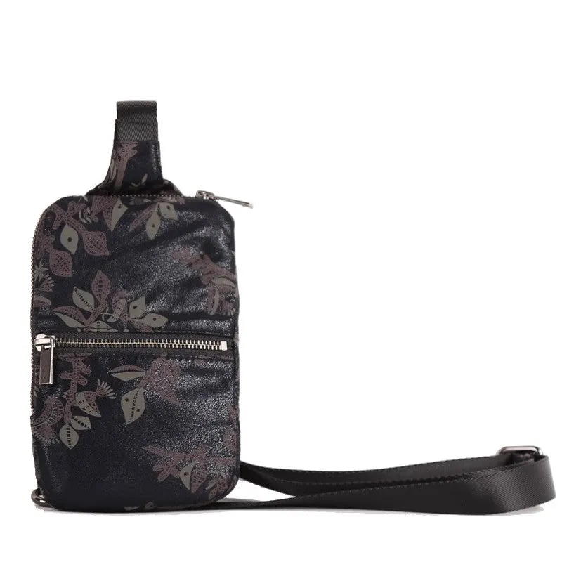 Chic Womens Leather Sling Bag Sheepskin Leather Chest Bag For Women