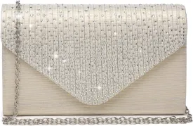 Dasein Ladies Frosted Satin Evening Clutch Purse Bag Crossbody Handbags Party Prom Wedding Envelope