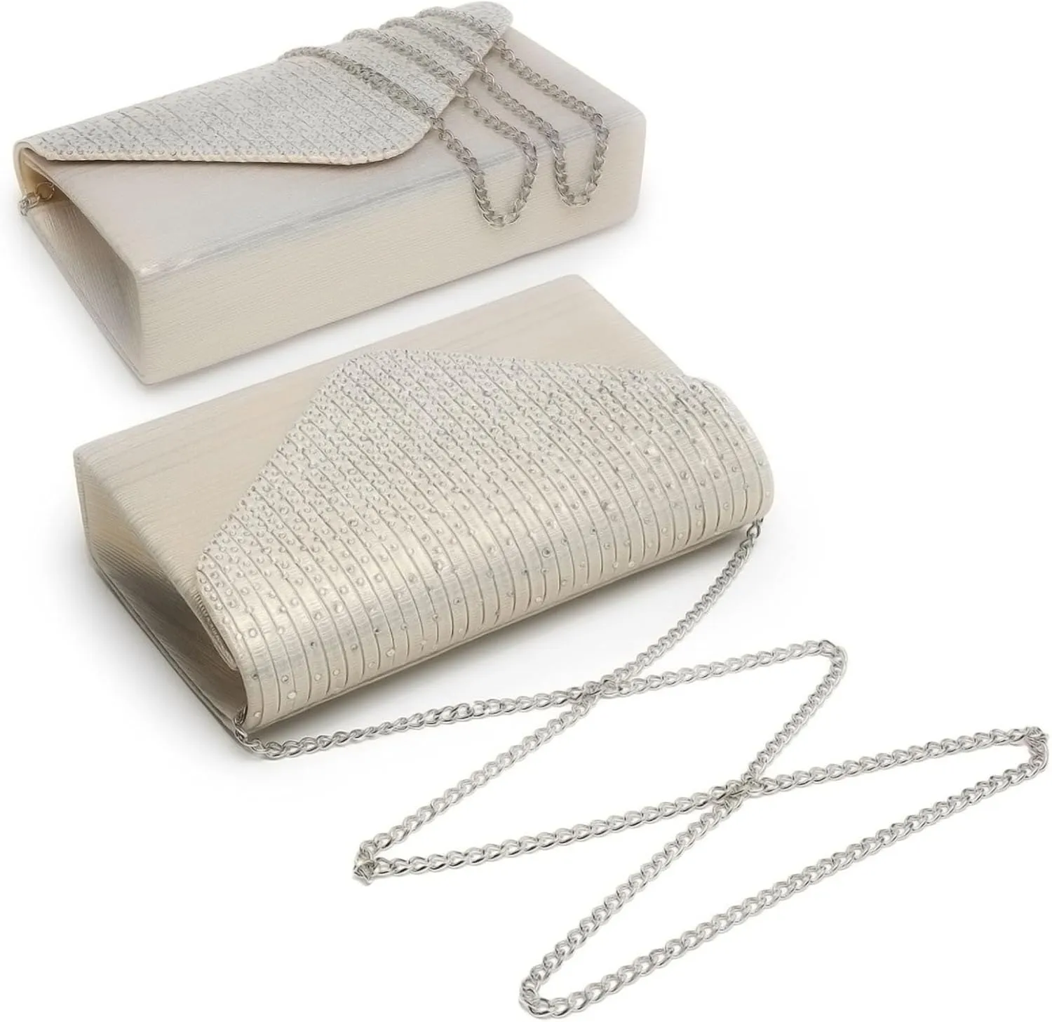 Dasein Ladies Frosted Satin Evening Clutch Purse Bag Crossbody Handbags Party Prom Wedding Envelope