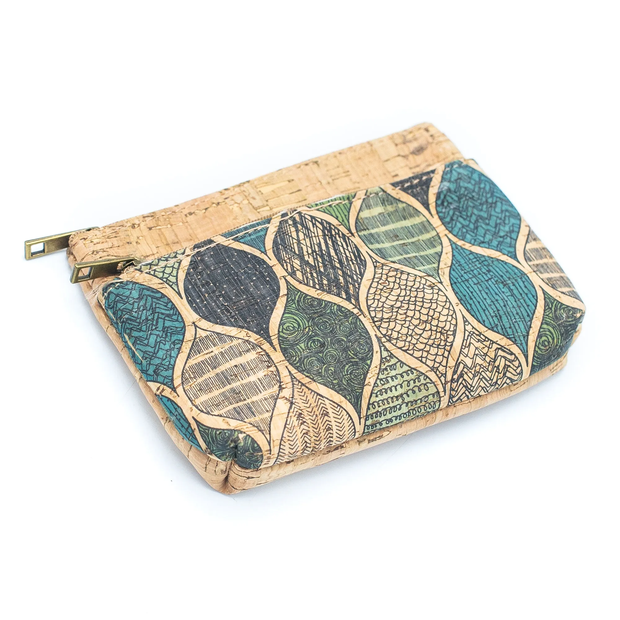 Double Zipper Cork Pouch Coin Purse BAGD-302 (10units)