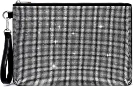 ER.Roulour Evening Bag for Women Rhinestone Crystal Envelope Clutch Purses Large Square Handbags for Party Wedding Prom