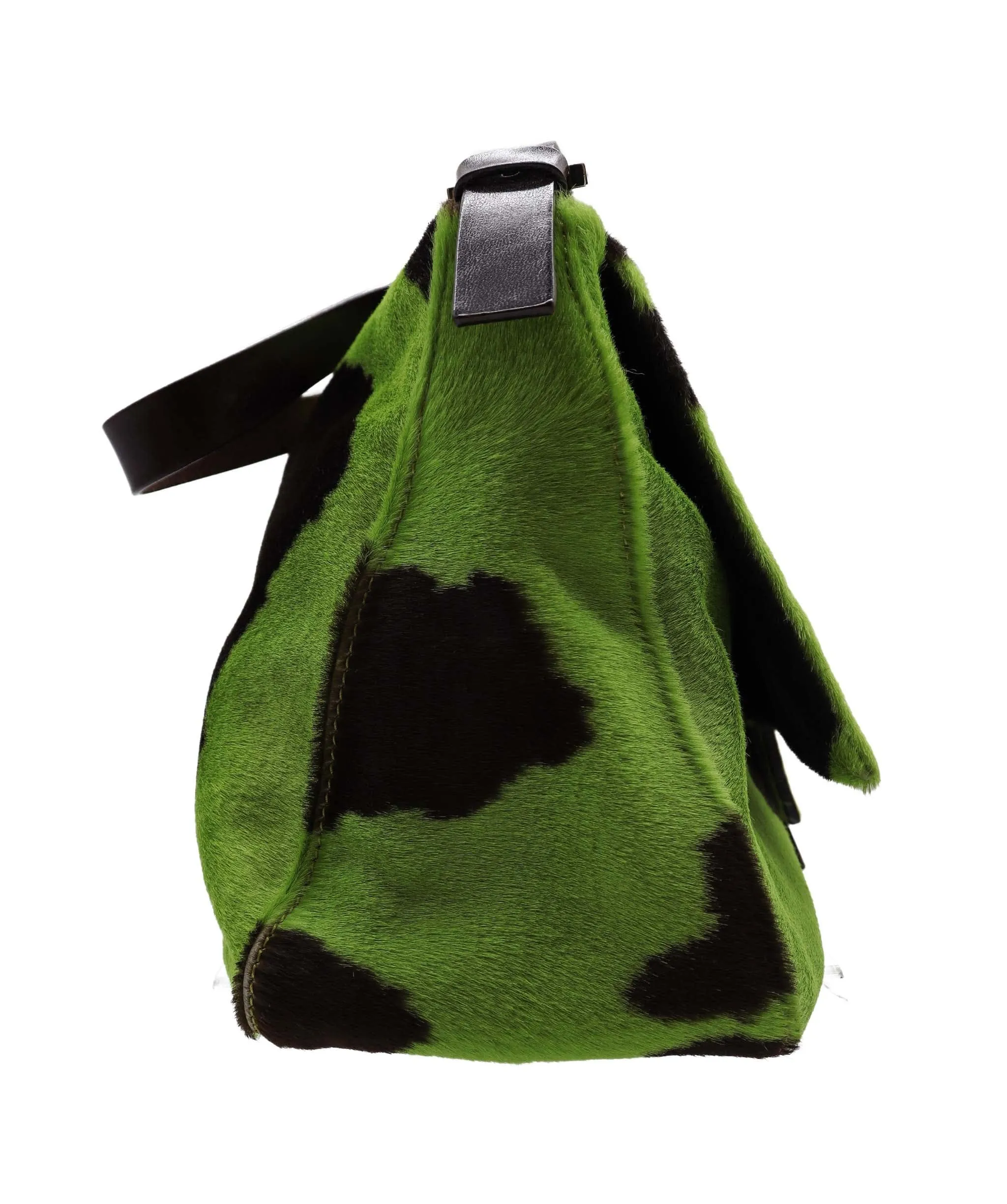 Fendi Ponyhair Mamma Baguette Green Large DXBS1933