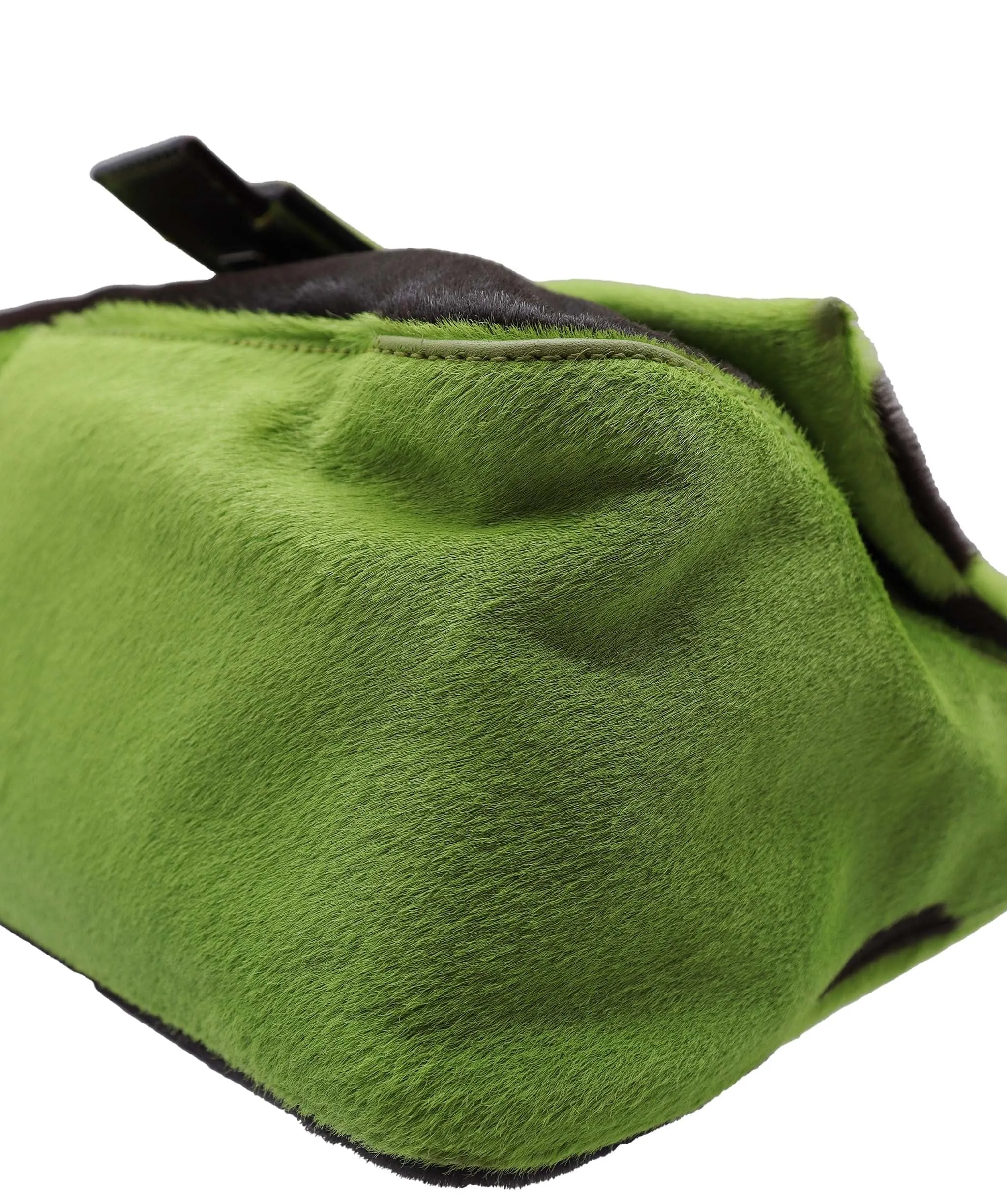 Fendi Ponyhair Mamma Baguette Green Large DXBS1933