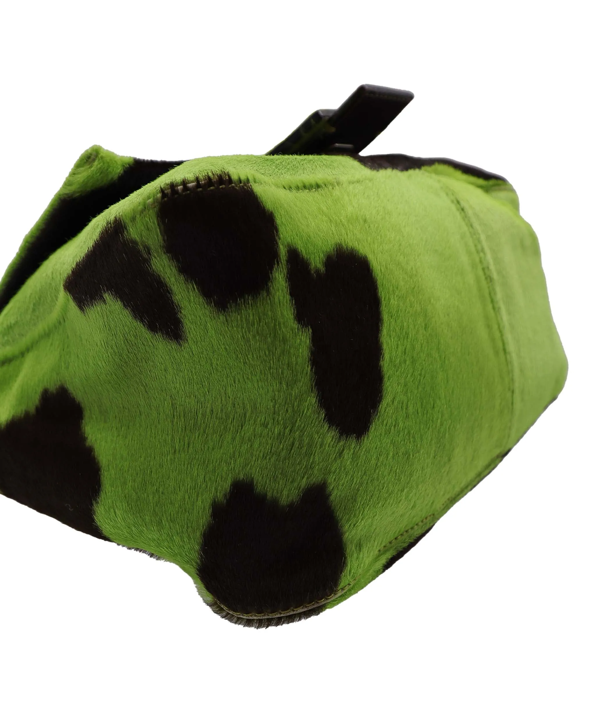 Fendi Ponyhair Mamma Baguette Green Large DXBS1933