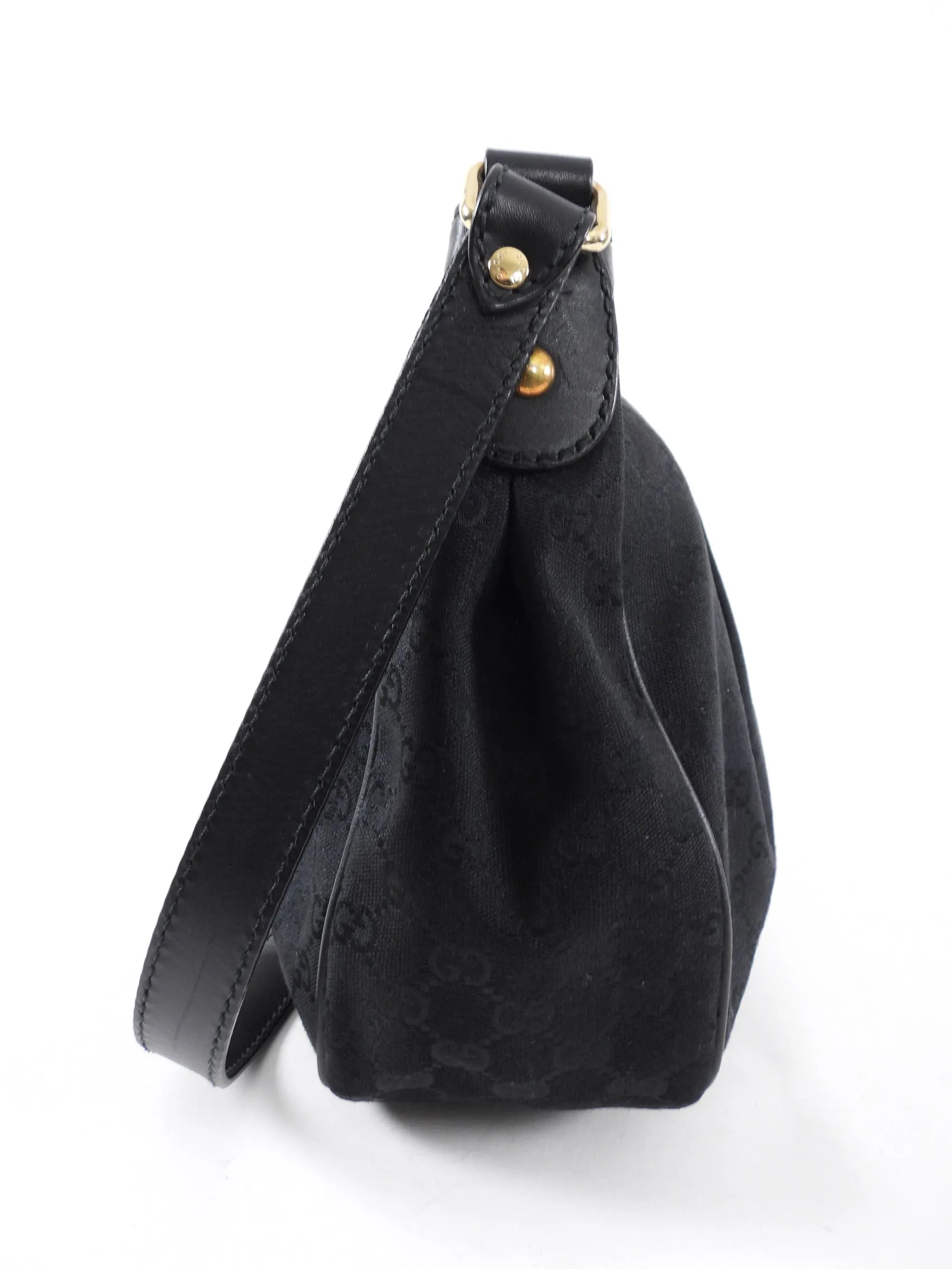 Gucci Black Monogram Canvas Sukey Messenger Shoulder Bag