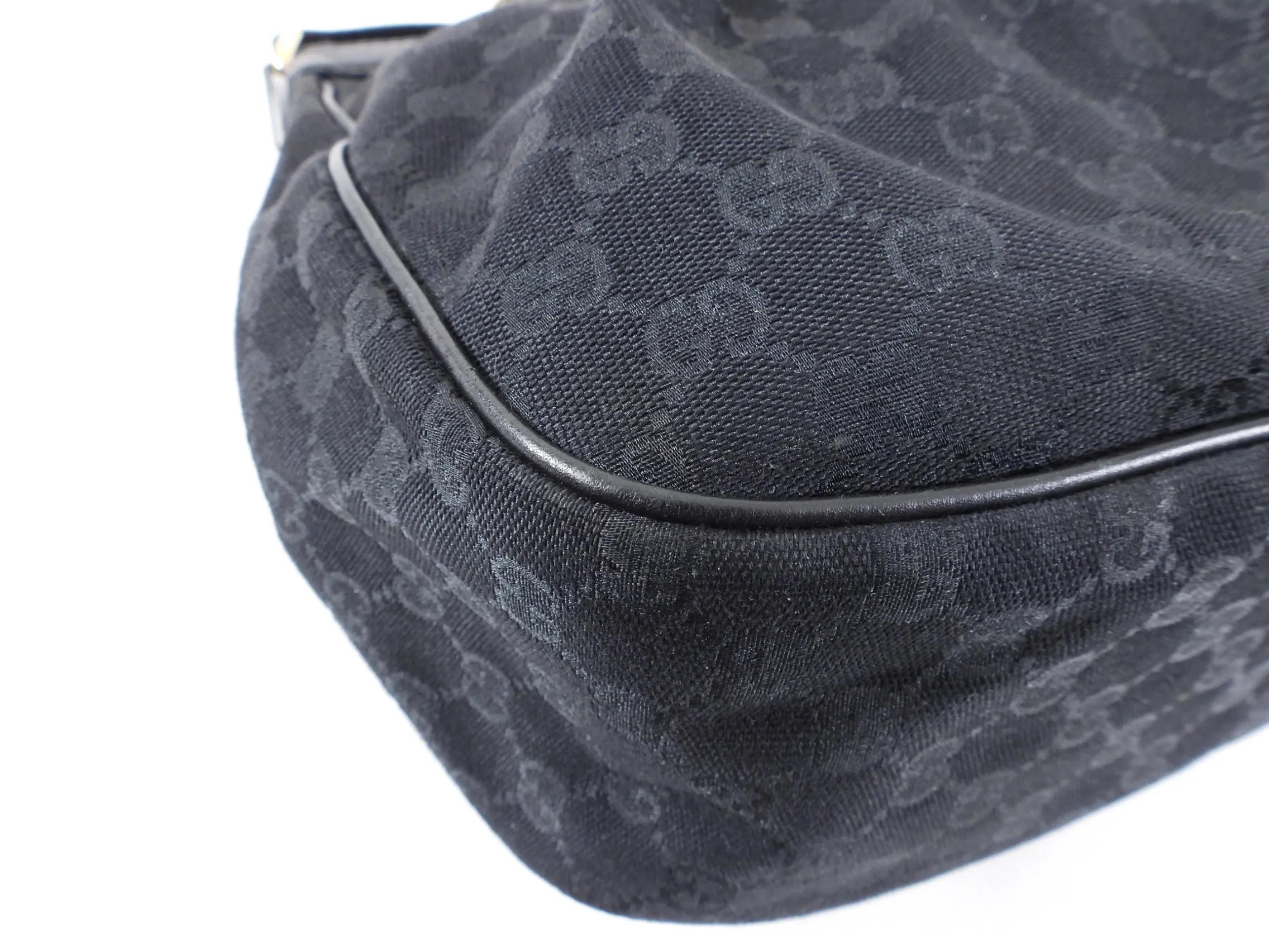 Gucci Black Monogram Canvas Sukey Messenger Shoulder Bag