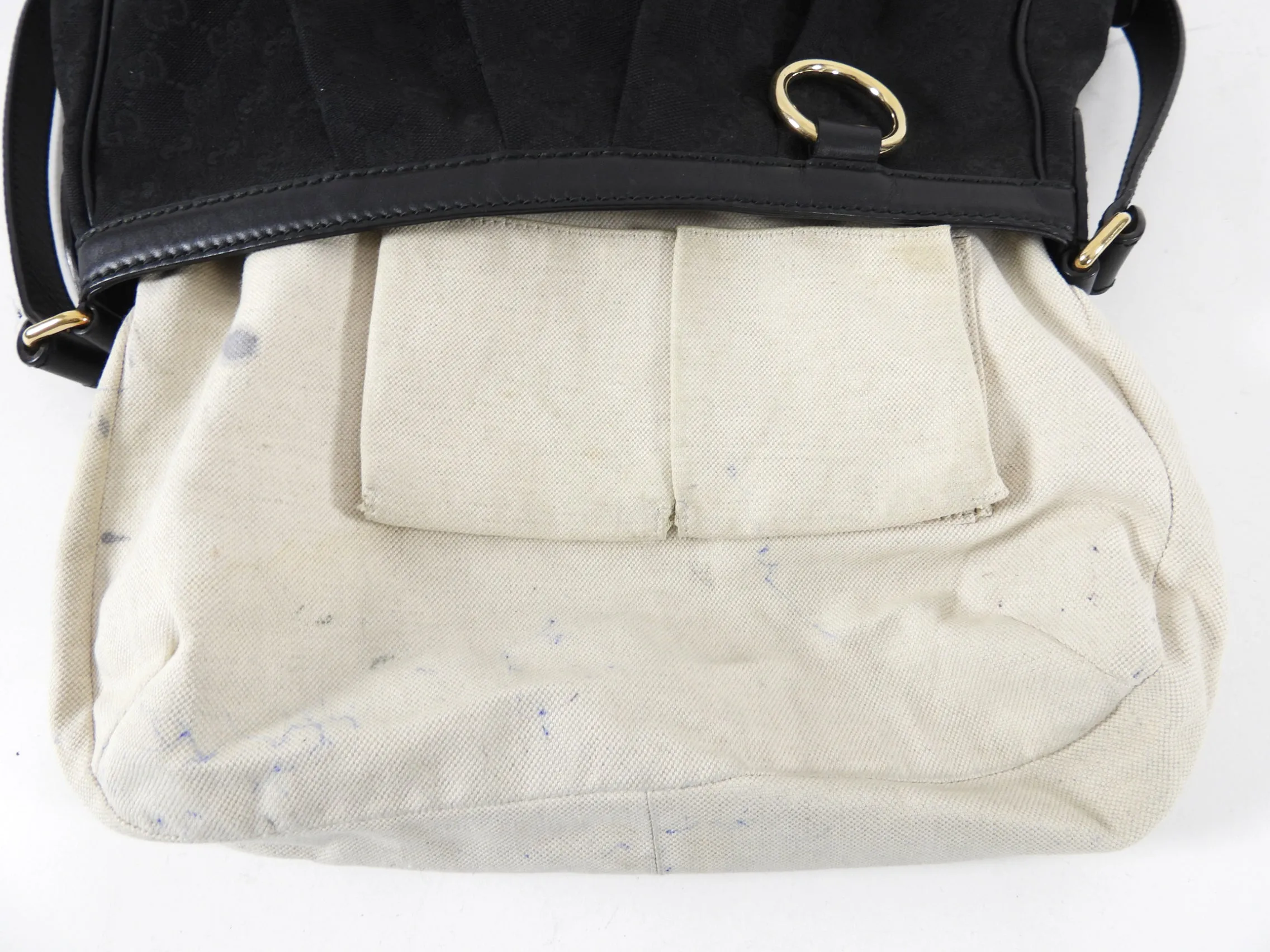 Gucci Black Monogram Canvas Sukey Messenger Shoulder Bag