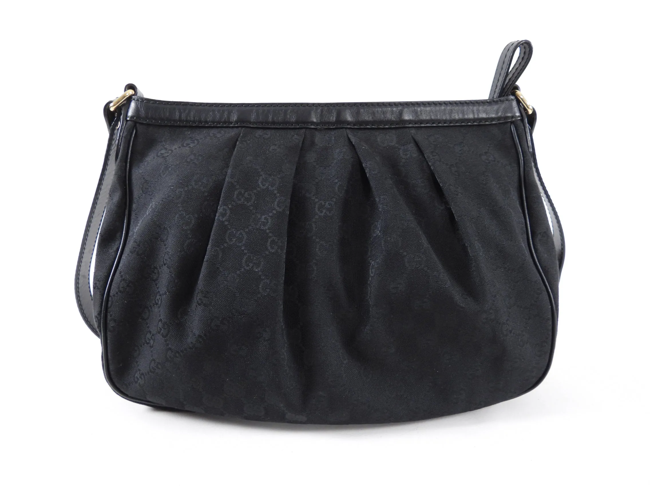 Gucci Black Monogram Canvas Sukey Messenger Shoulder Bag