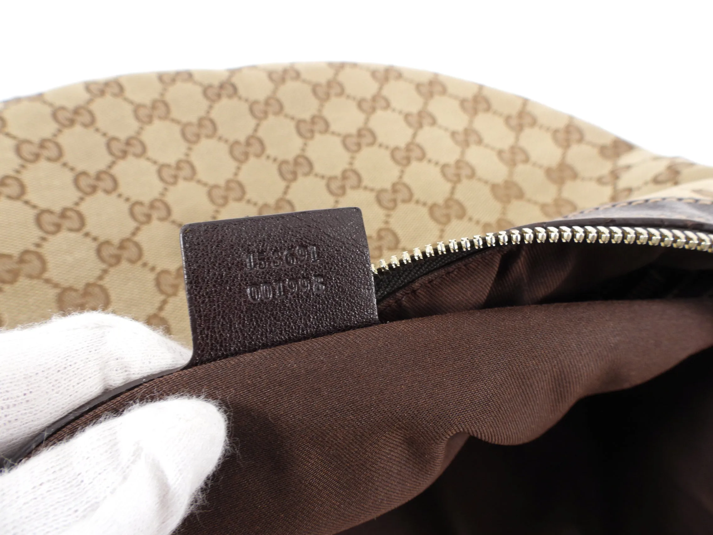 Gucci Brown Monogram Canvas Pelham Messenger Stud Web Bag