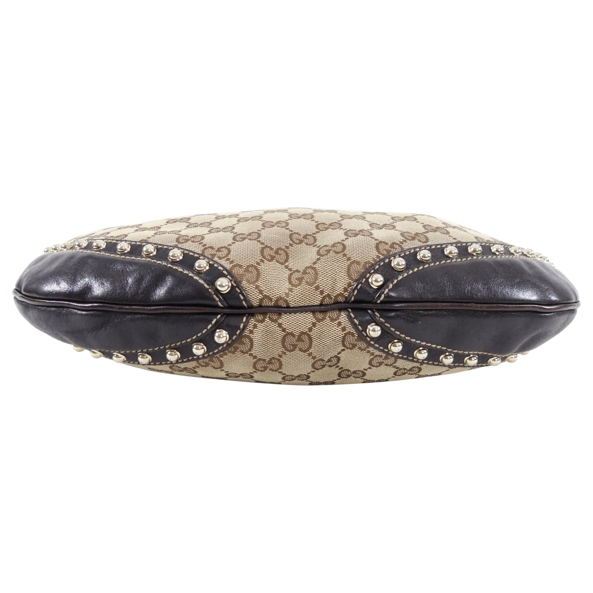Gucci Brown Monogram Canvas Pelham Messenger Stud Web Bag