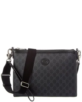 Gucci Interlocking G GG Supreme Canvas & Leather Messenger Bag