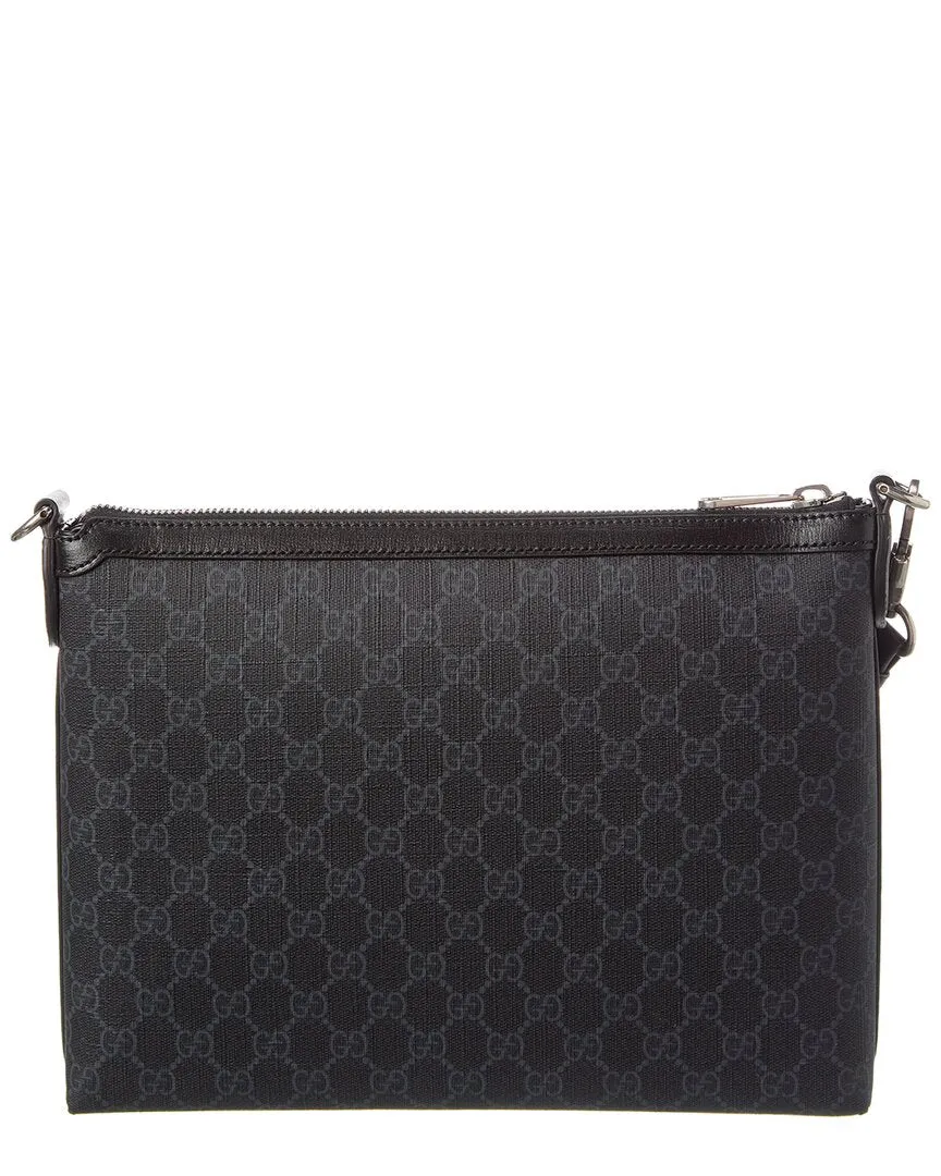 Gucci Interlocking G GG Supreme Canvas & Leather Messenger Bag