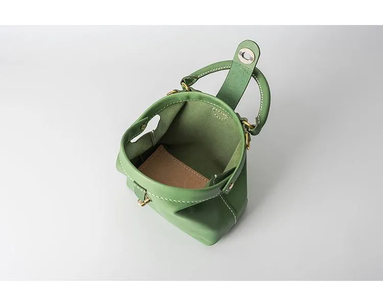 Handmade Womens Green Leather Mini Doctor Handbag Purse Green Shoulder Doctor Bags for Women