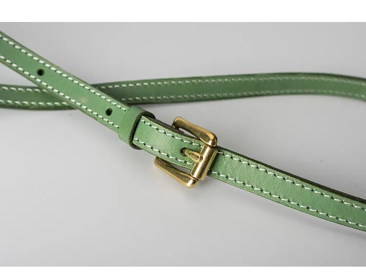 Handmade Womens Green Leather Mini Doctor Handbag Purse Green Shoulder Doctor Bags for Women