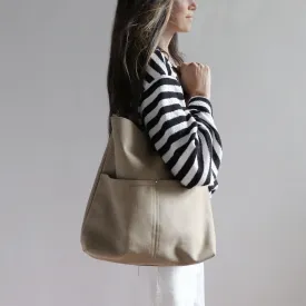 Hobo Bag in Casual Khaki Canvas