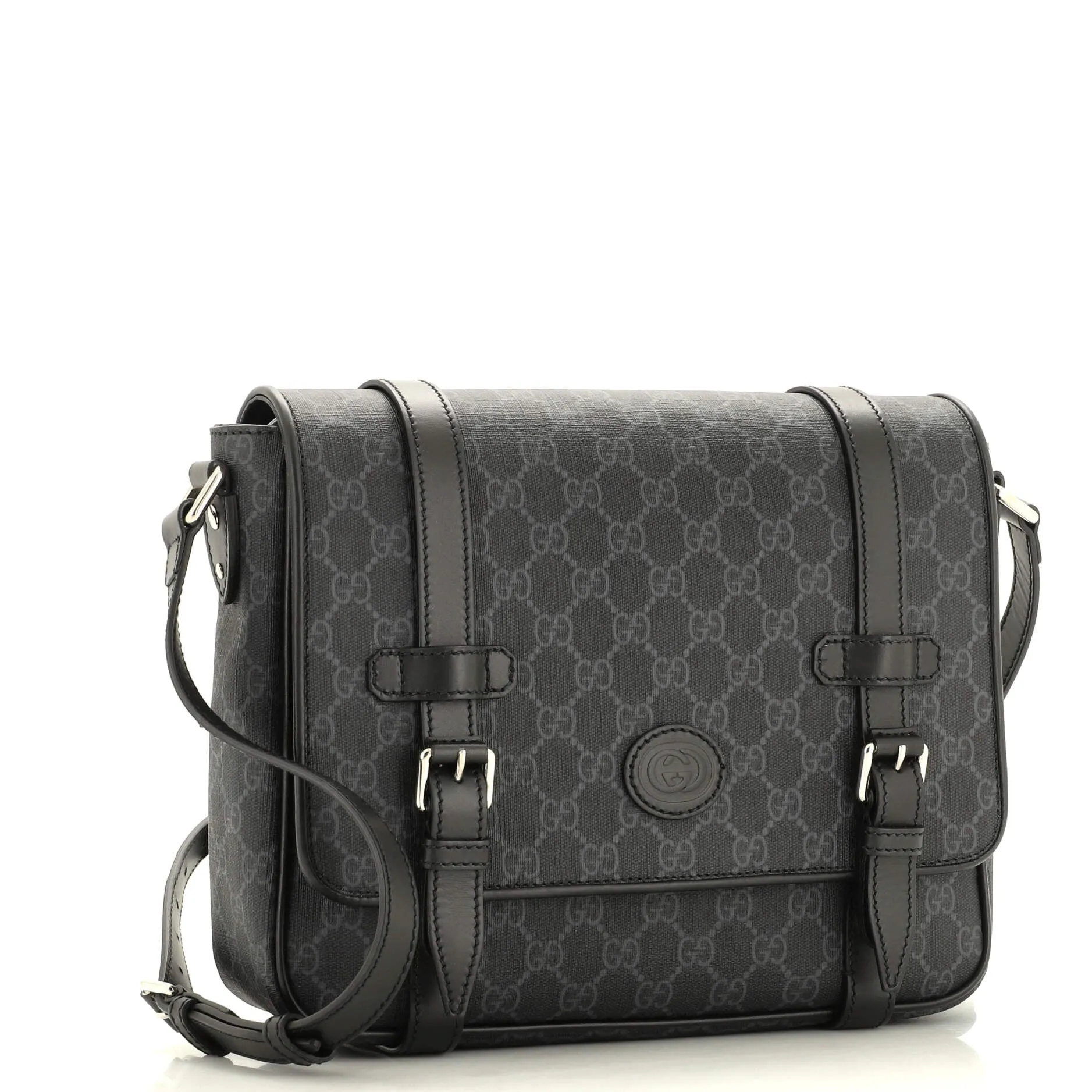 Interlocking G Patch Messenger Bag GG Coated Canvas Medium