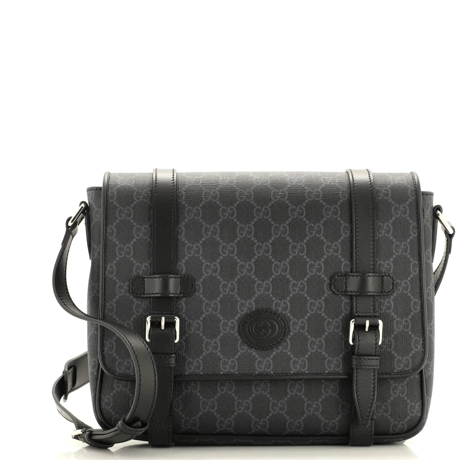 Interlocking G Patch Messenger Bag GG Coated Canvas Medium