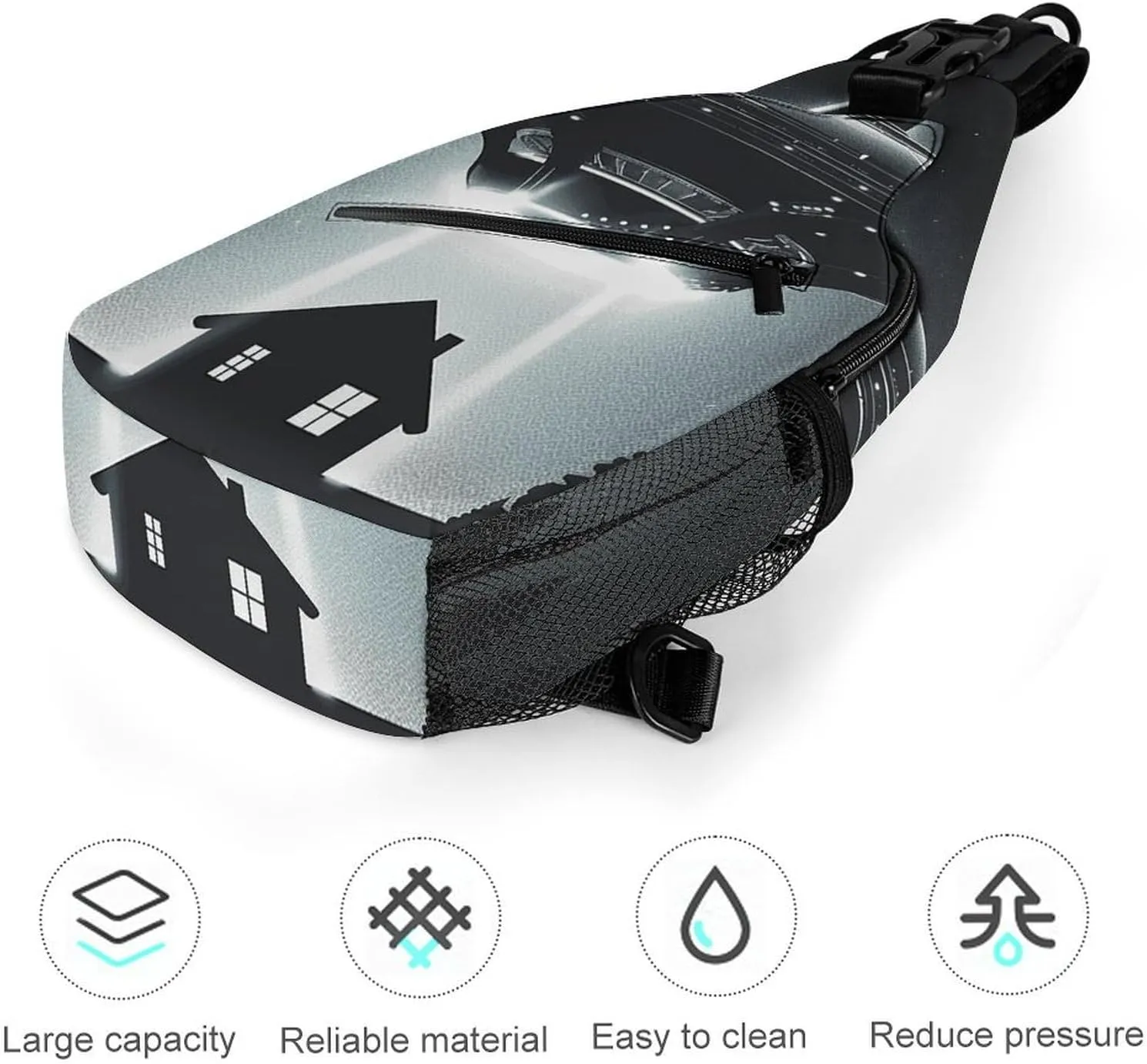 Lightweight Chest Bag Crossbody Bag Alien Spaceship UFO Sling Backpack for Women Men Sports Travel
