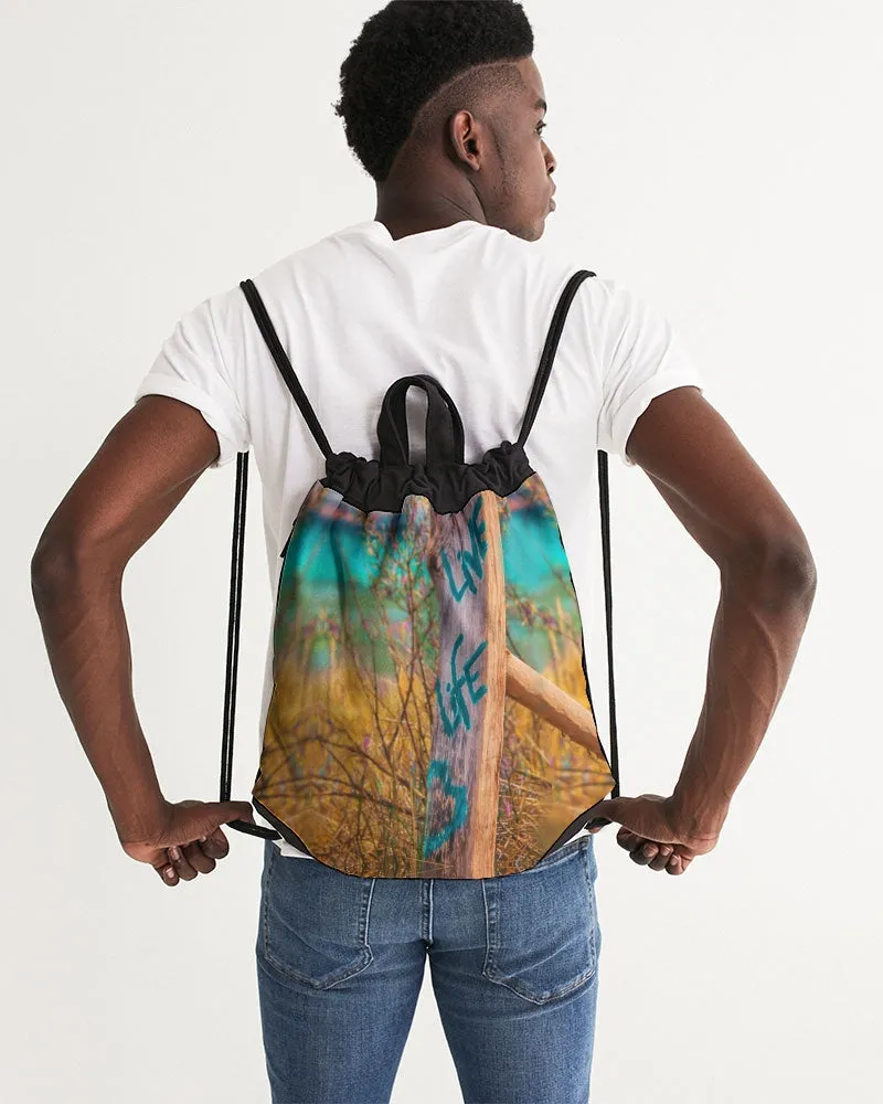 Live Life Love Premium Canvas Drawstring Bag