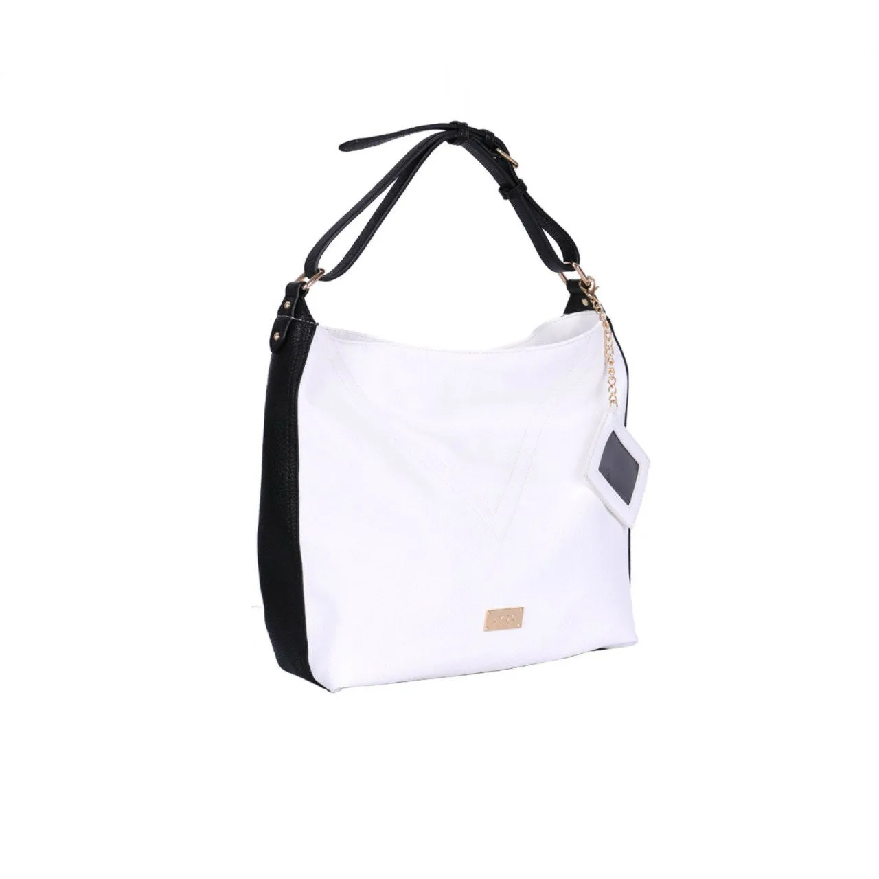 LYDC Soft Dimensions White Hobo Shoulder Bag