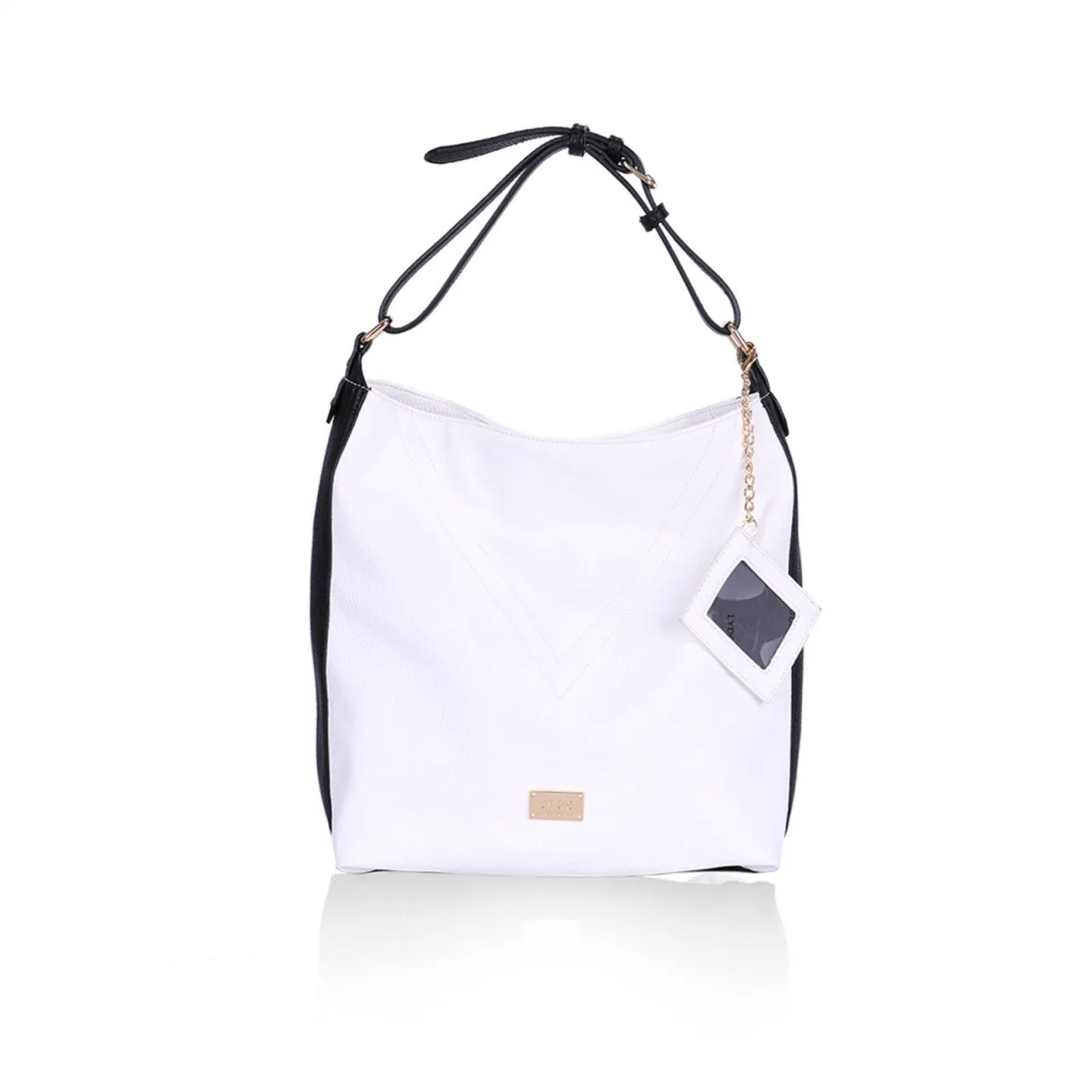 LYDC Soft Dimensions White Hobo Shoulder Bag