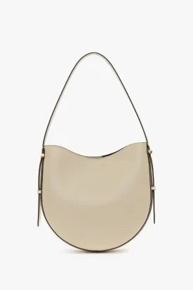 Medium Dia Hobo Bag In Ivory Smooth Leather