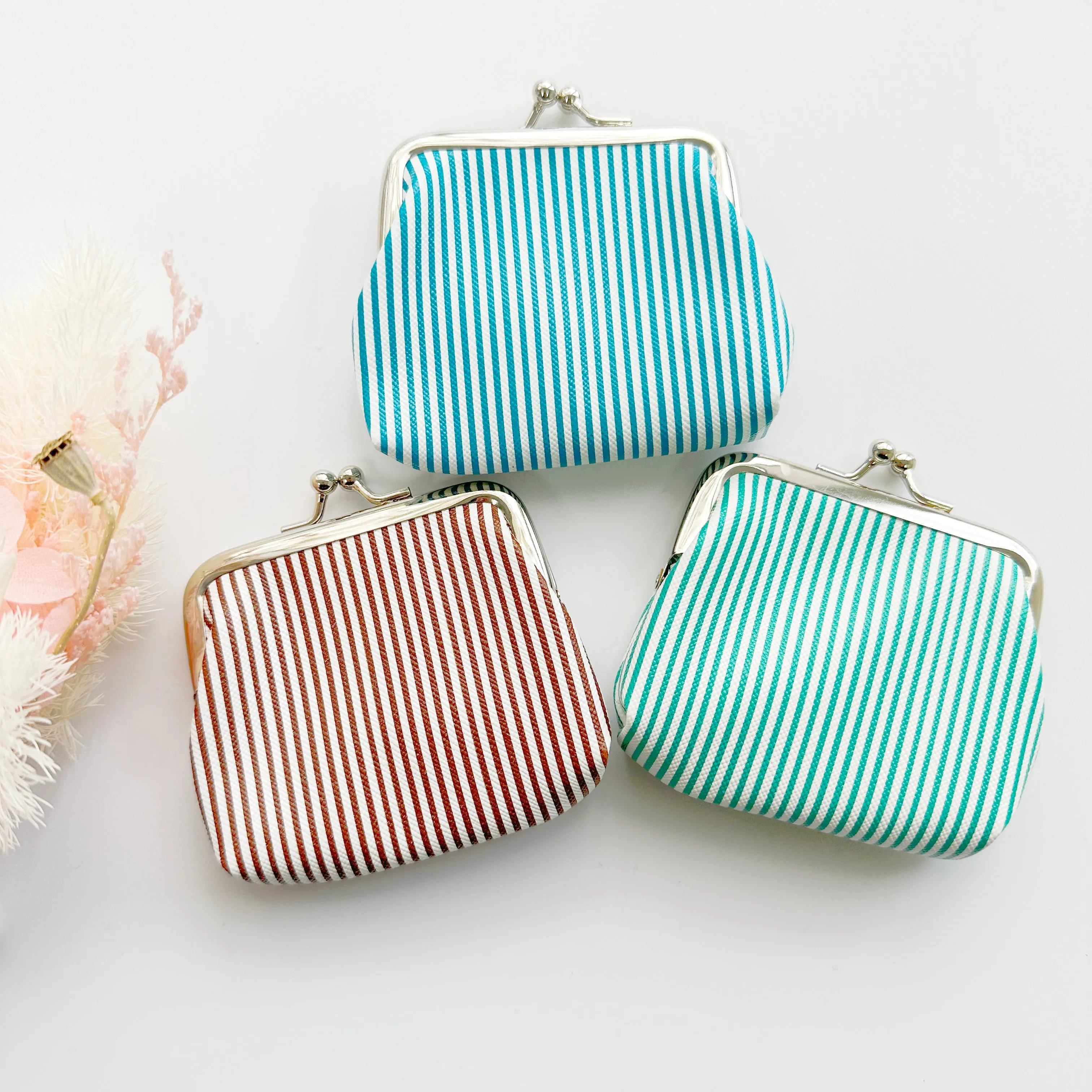 Mini Coin Purse - Stripes prints (PU Leather)