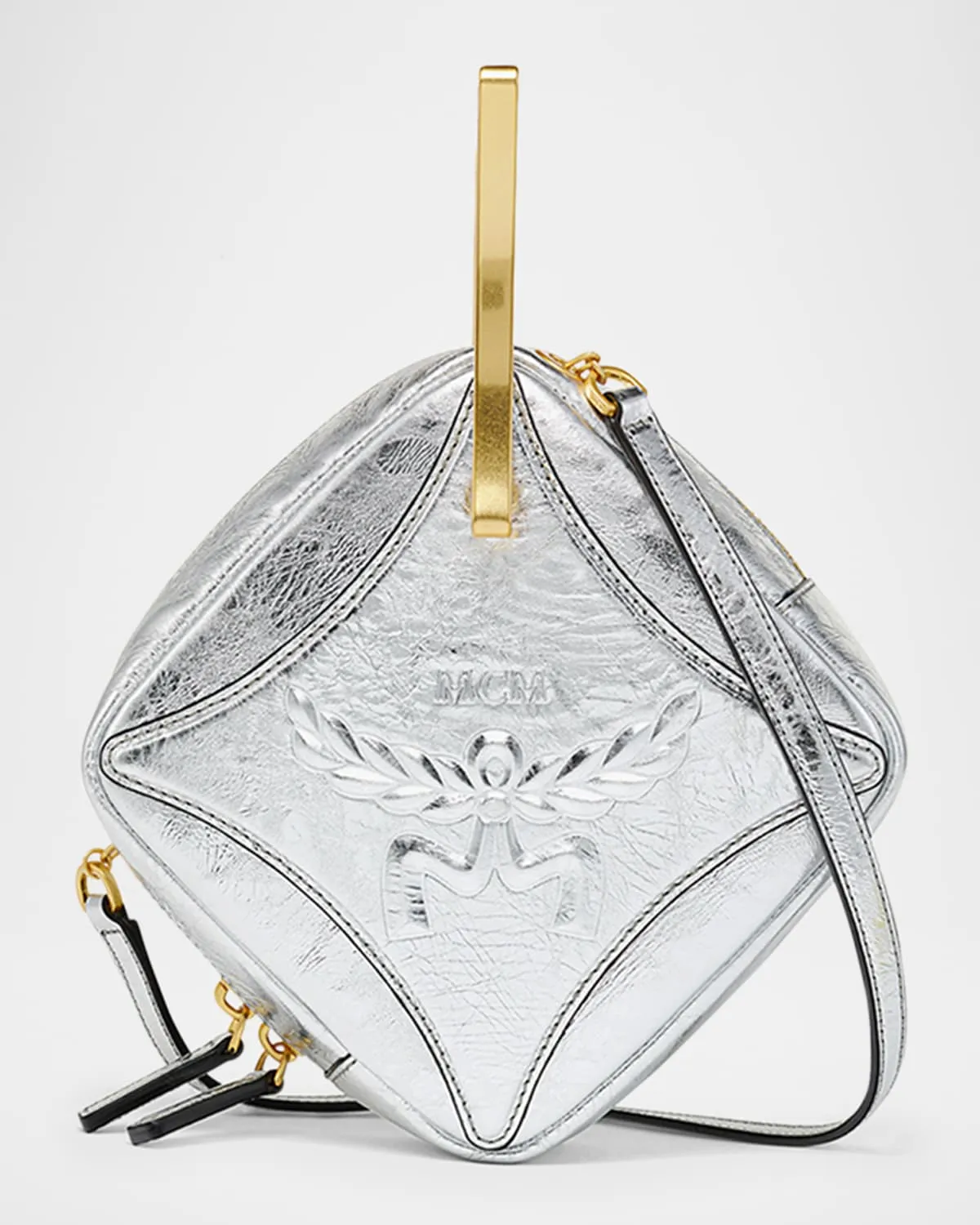 Mini Diamond Metallic Leather Crossbody Bag