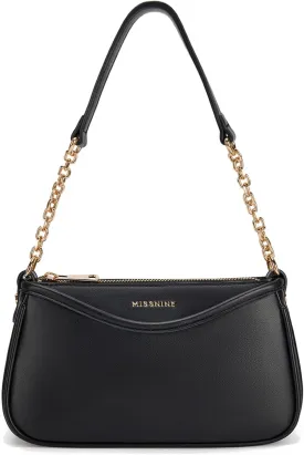 Missnine Shoulder Bag for Women Small Purse Trendy Clutch Hobo Bag Vegan Leather Mini Handbag with Zipper Closure