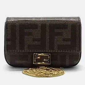 Mogano Panna Glazed Fabric FF 1974 Nano Baguette Charm