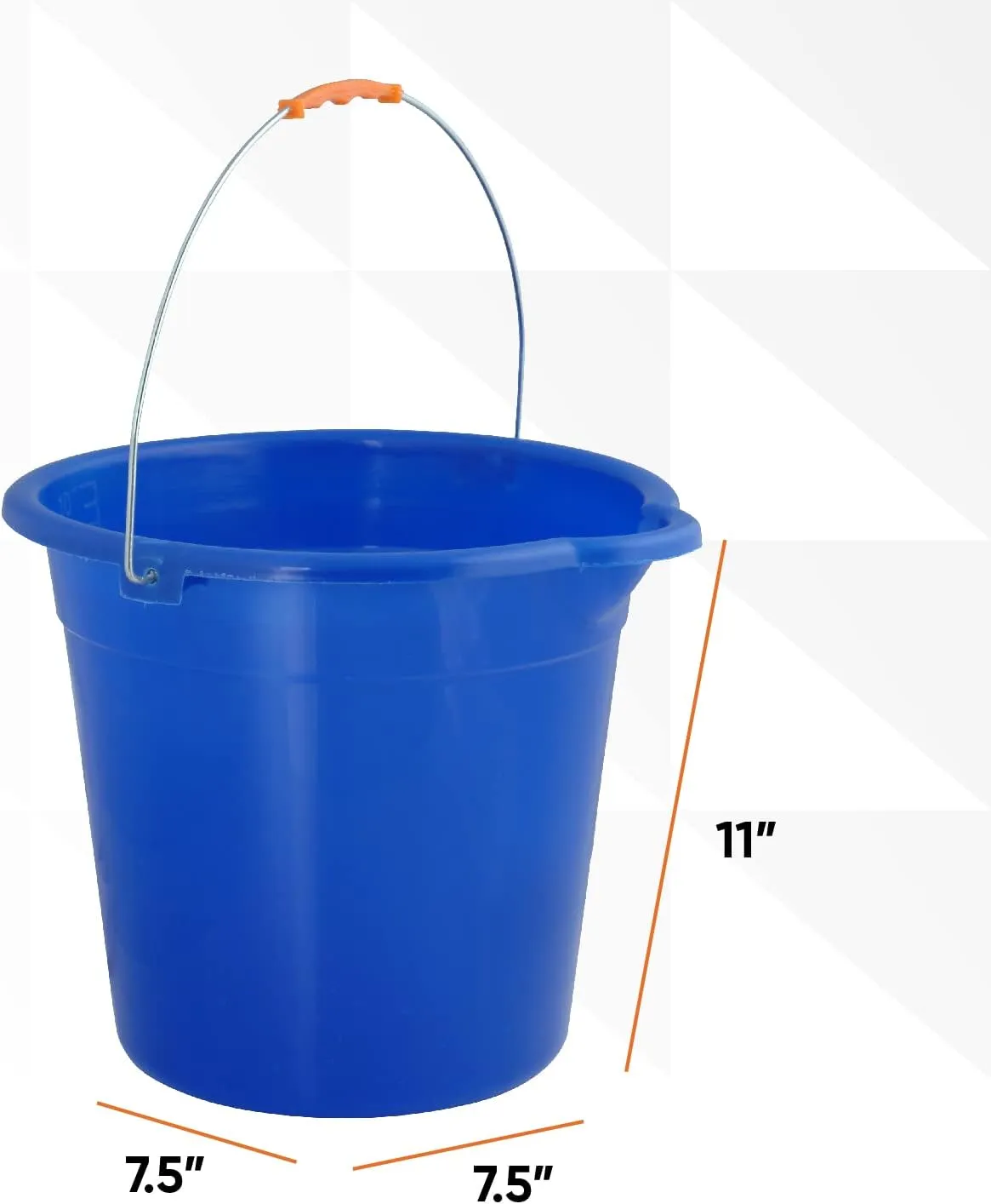 Mop Bucket 2.5 Gallon Bucket for Cleaning-Car Wash Bucket with Handle-Blue Large Heavy Duty Plastic Pail for Fishing, Mopping, Cleaning -10 Liter Camping Buckets (6)